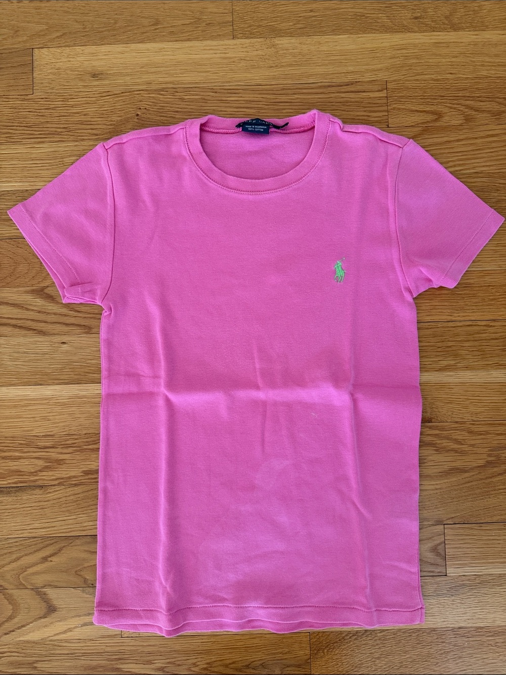 Ralph Lauren Pink Short Sleeve Crewneck Tee with Green Pony